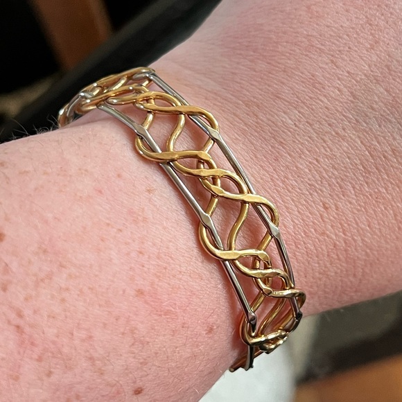 Lia Sophia Two-toned Gold and Silver Bangle - Picture 1 of 4